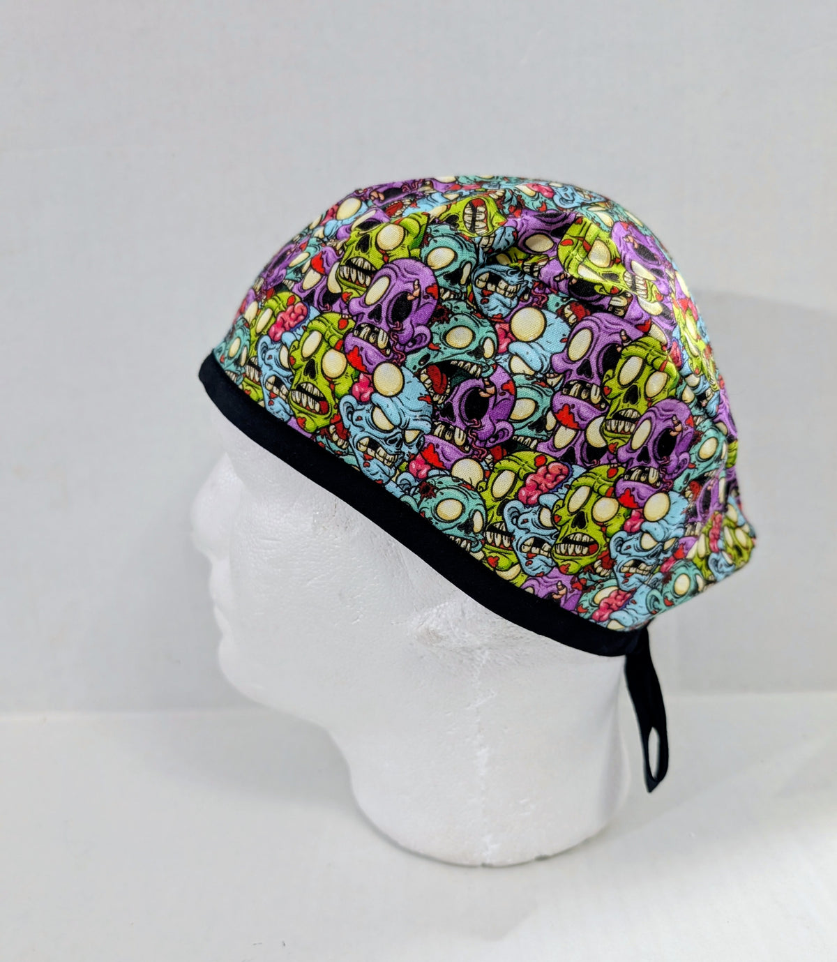 Zombies, Halloween, Skull cap, Doo Rag, Scrub Cap, Surgical Hat, Chemo Hat