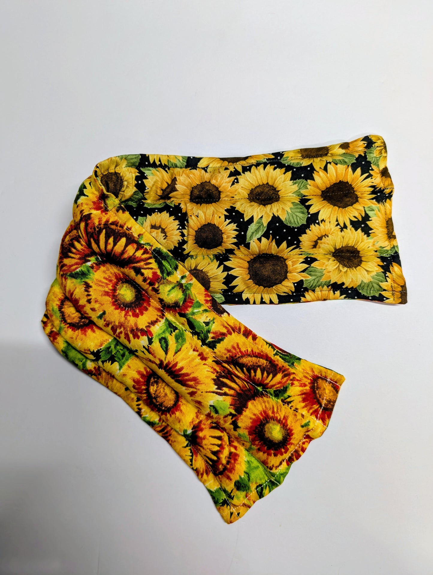 Rice flax seed therapeutic  heating/cooling neck wrap, rice bag, Sunflowers