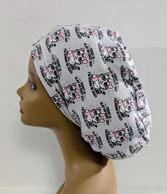 Scrub Cap, Surgical Hat, Euro Style Scrub Cap, Chemo Hat, Stretchy, Adjustable, Cats, Funny