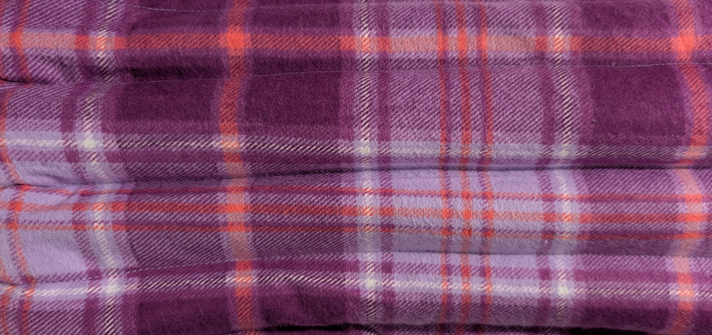 Rice flax seed therapeutic  heating/cooling neck wrap, rice bag, Purple, Plaid