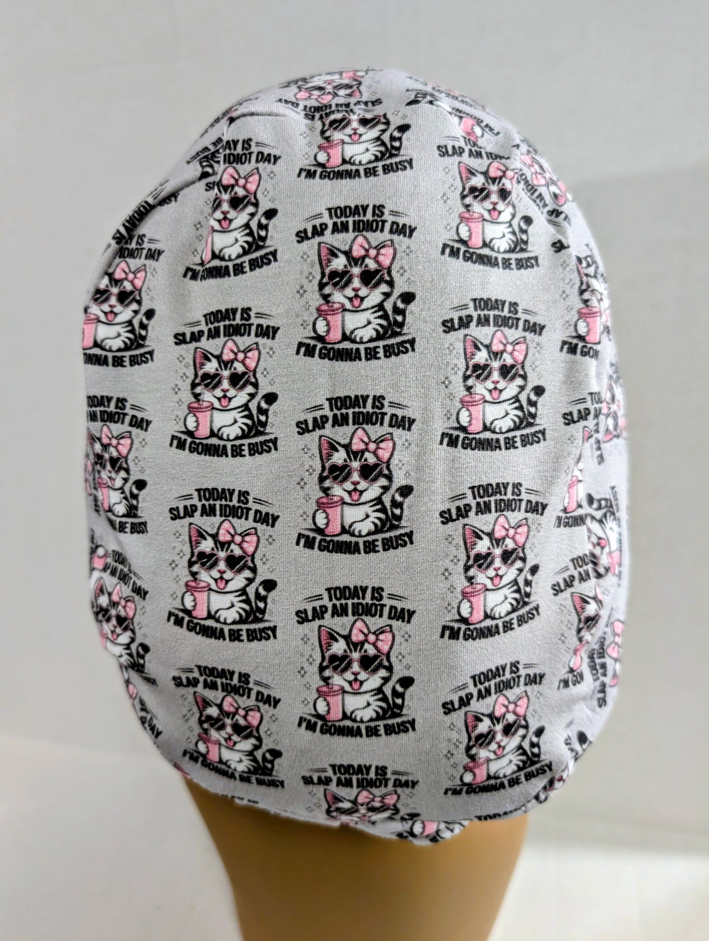 Scrub Cap, Surgical Hat, Euro Style Scrub Cap, Chemo Hat, Stretchy, Adjustable, Cats, Funny