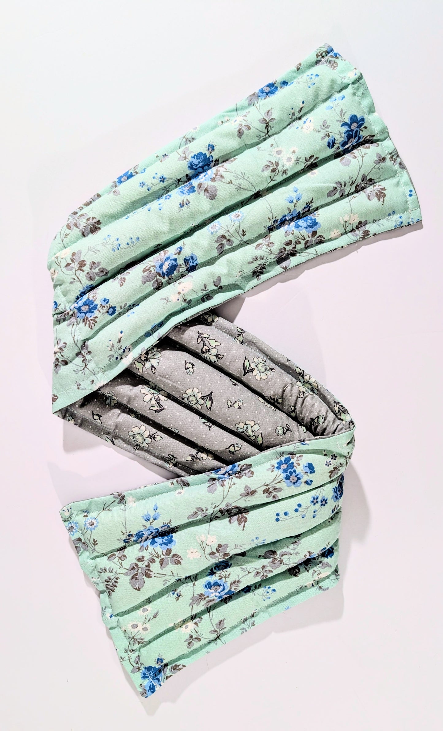 Rice therapeutic heating/cooling pad, rice bag, Heat/Cold Pack, Eye Bag, Flowers, Teal
