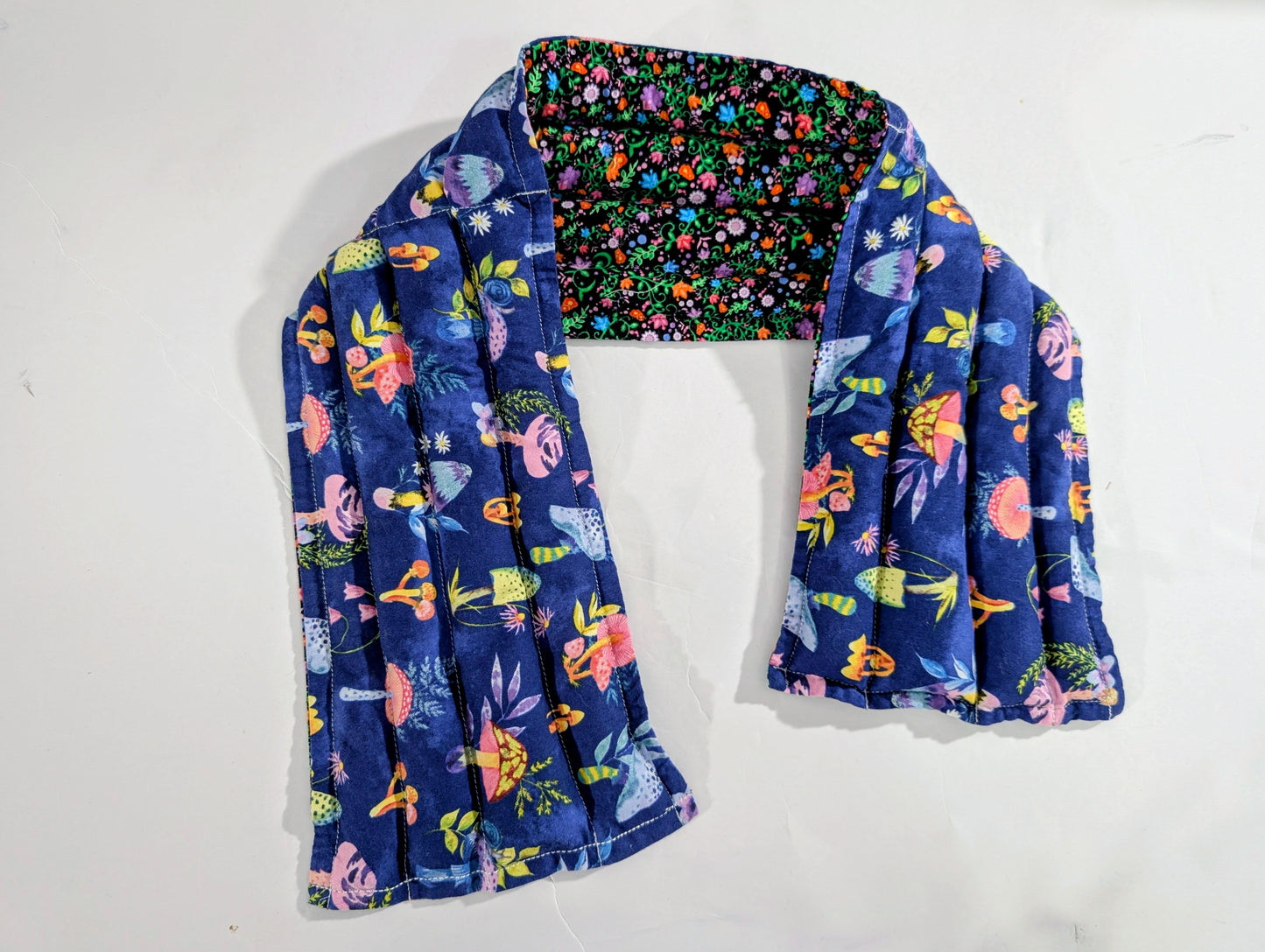 Rice flax seed therapeutic  heating/cooling neck wrap, rice bag, Flowers, Mushrooms