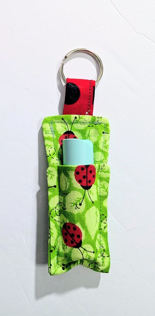 Chapstick Holder, Keychain Lipstick Holder, Lighter Holder, Keychain, Ladybugs
