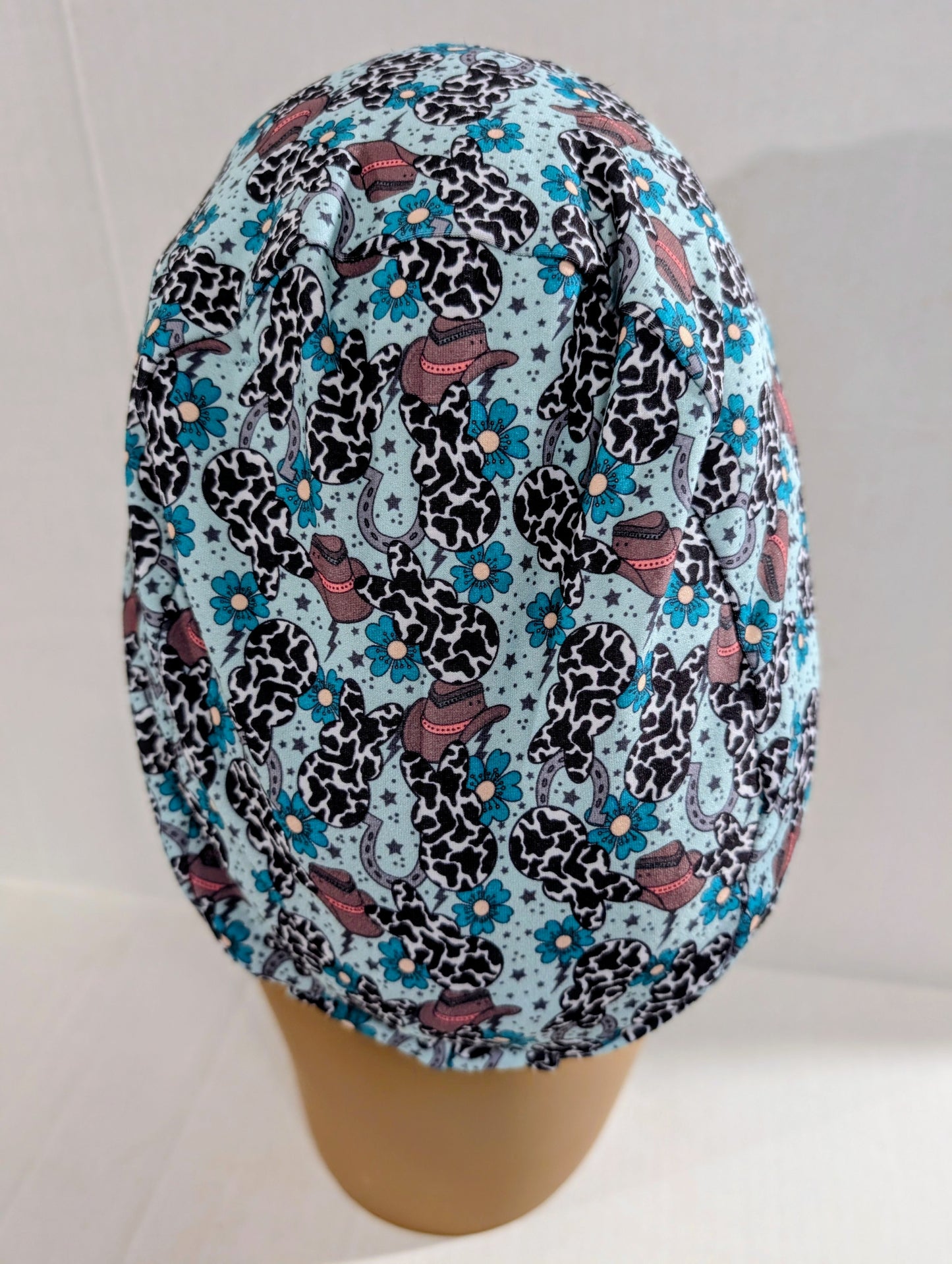 Scrub Cap, Surgical Hat, Euro Style Scrub Cap, Stretchy, Bunnies, Cow Print, Country